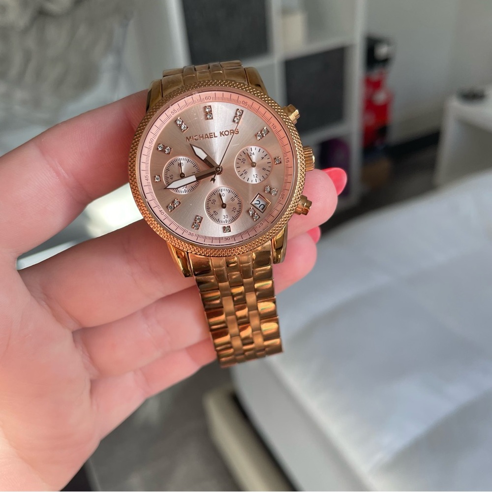 Michael Kors Women's Ritz Rose Gold-Tone Watch MK6077